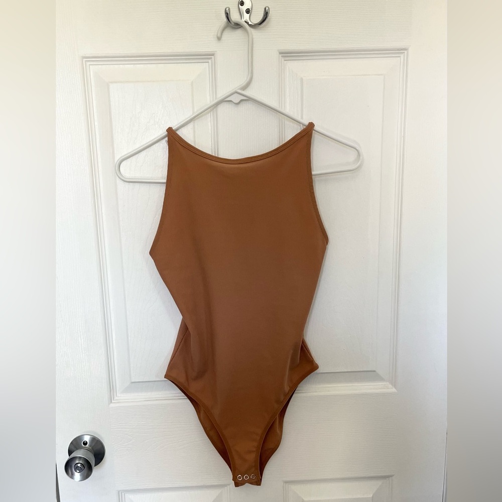 Top Shop High Neck Nude Bodysuit